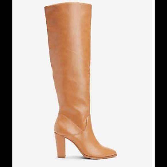 Express Shoes - Faux Leather Heeled Stovepipe Boots